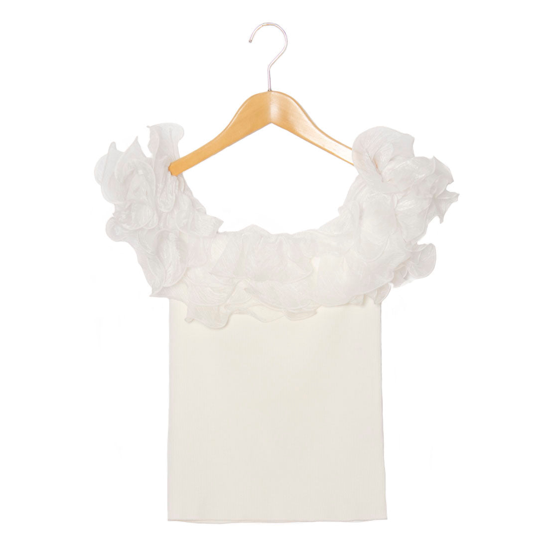 ランダ RANDA ボリュームフリルニット （WHITE） WHITE