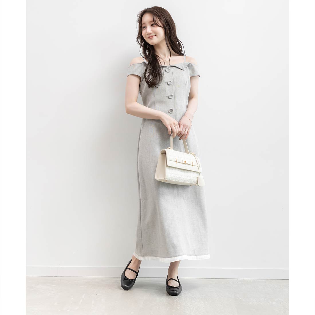 ランダ RANDA ★ オフショルダーワンピース （GRAY） GRAY