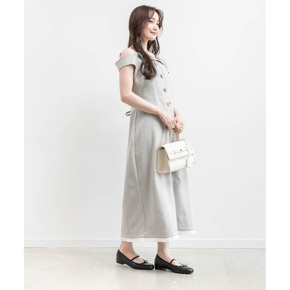 ランダ RANDA ★ オフショルダーワンピース （GRAY） GRAY