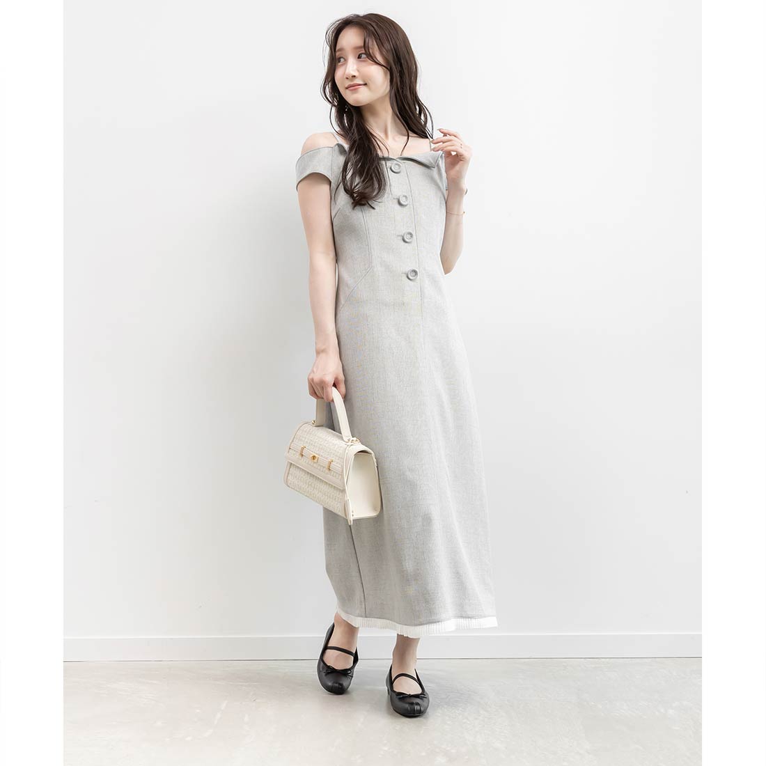 ランダ RANDA ★ オフショルダーワンピース （GRAY） GRAY