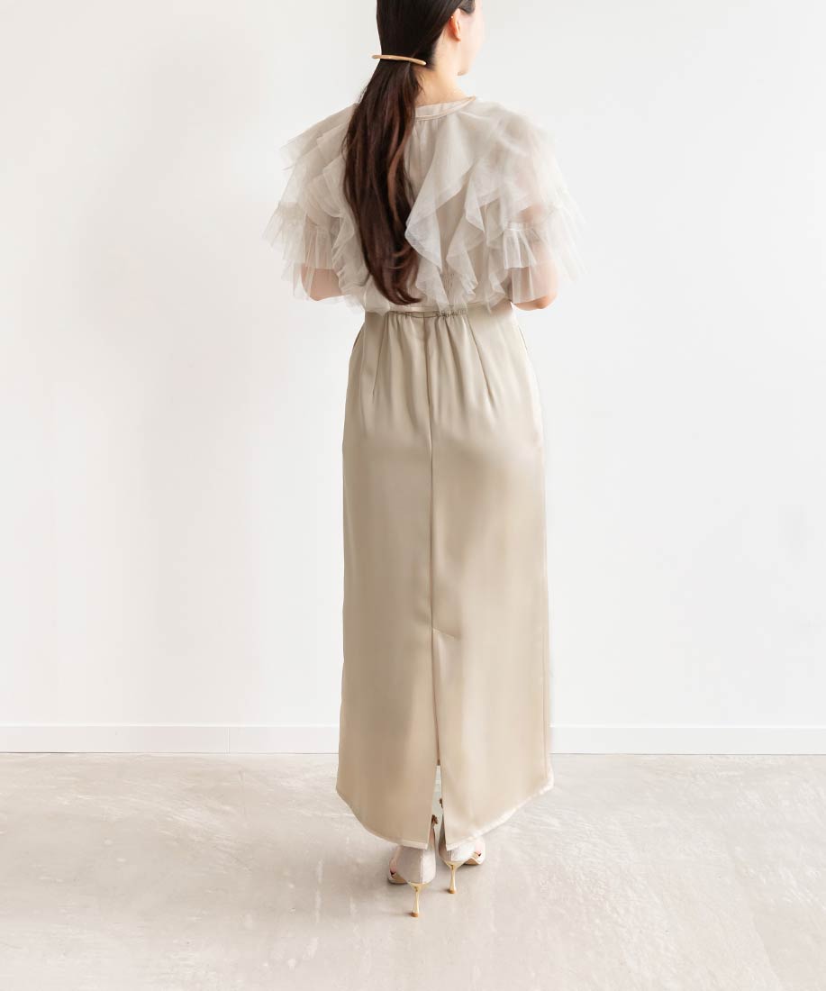 ランダ RANDA ★ チュールフリルボレロセットワンピース （BEIGE） BEIGE