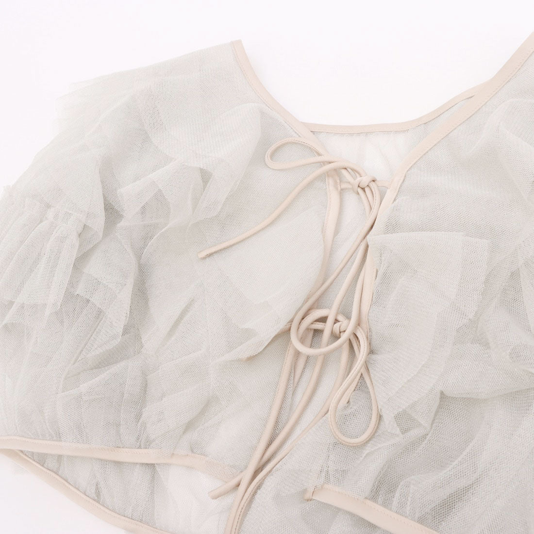 ランダ RANDA ★ チュールフリルボレロセットワンピース （BEIGE） BEIGE