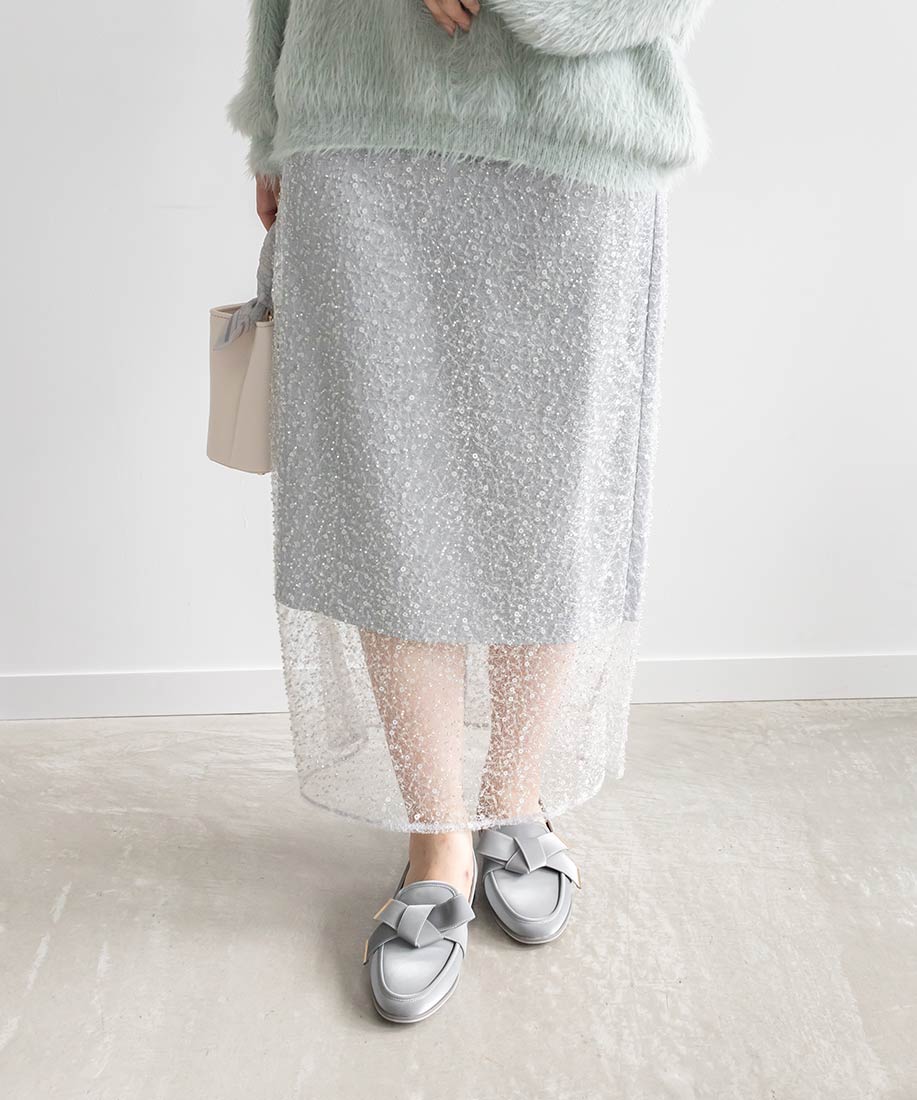 ランダ RANDA スパンコールスカート （GRAY） GRAY