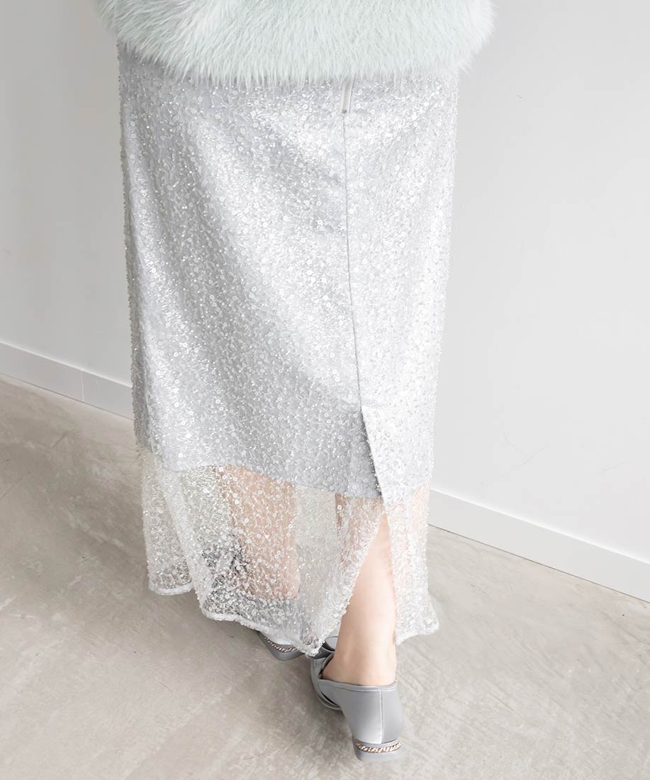 ランダ RANDA スパンコールスカート （GRAY） GRAY