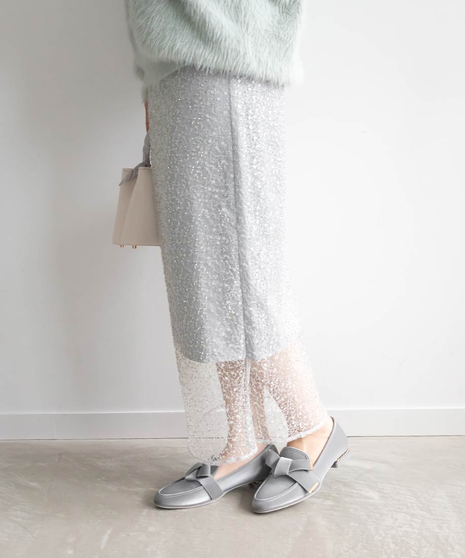 ランダ RANDA スパンコールスカート （GRAY） GRAY
