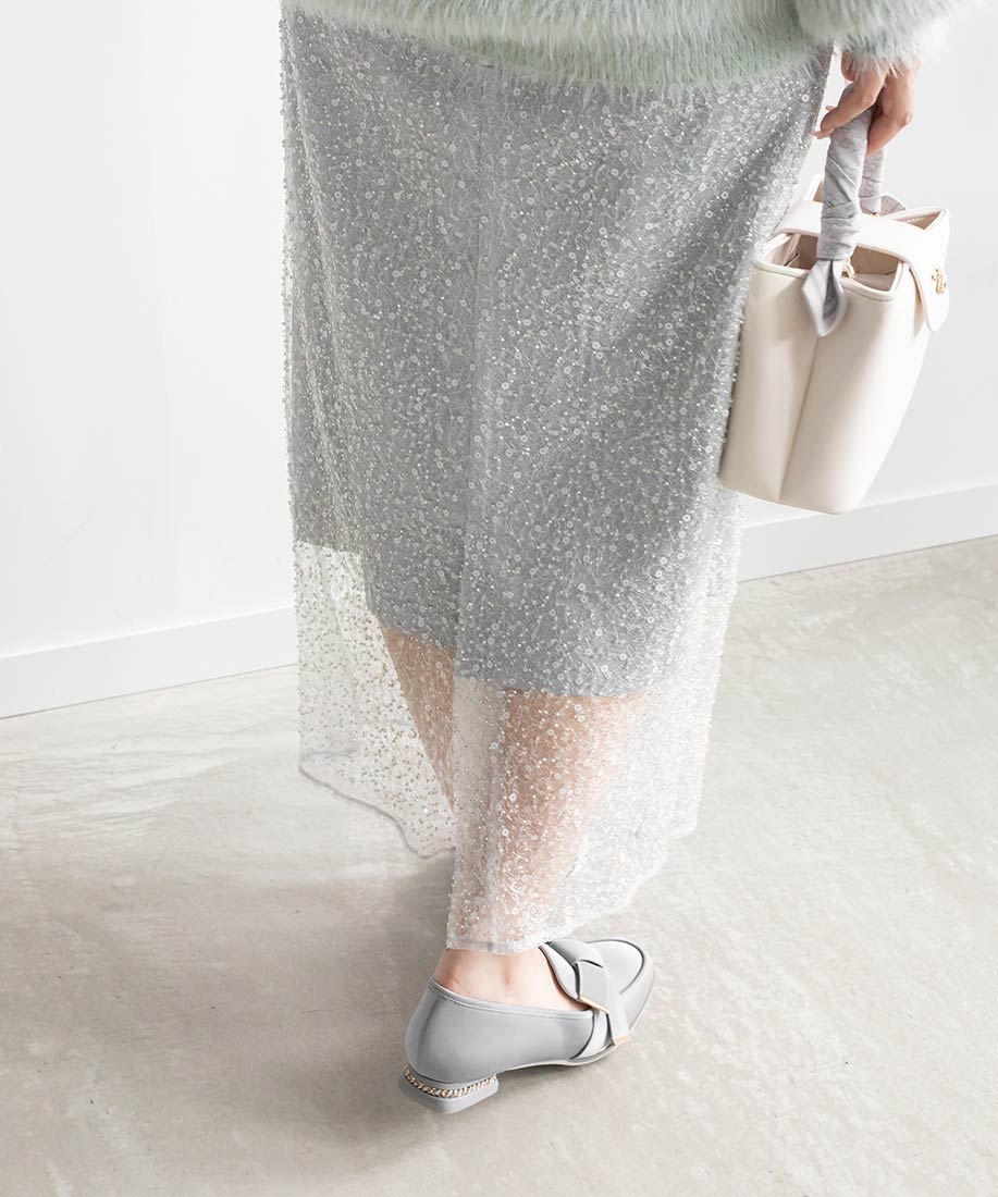 ランダ RANDA スパンコールスカート （GRAY） GRAY