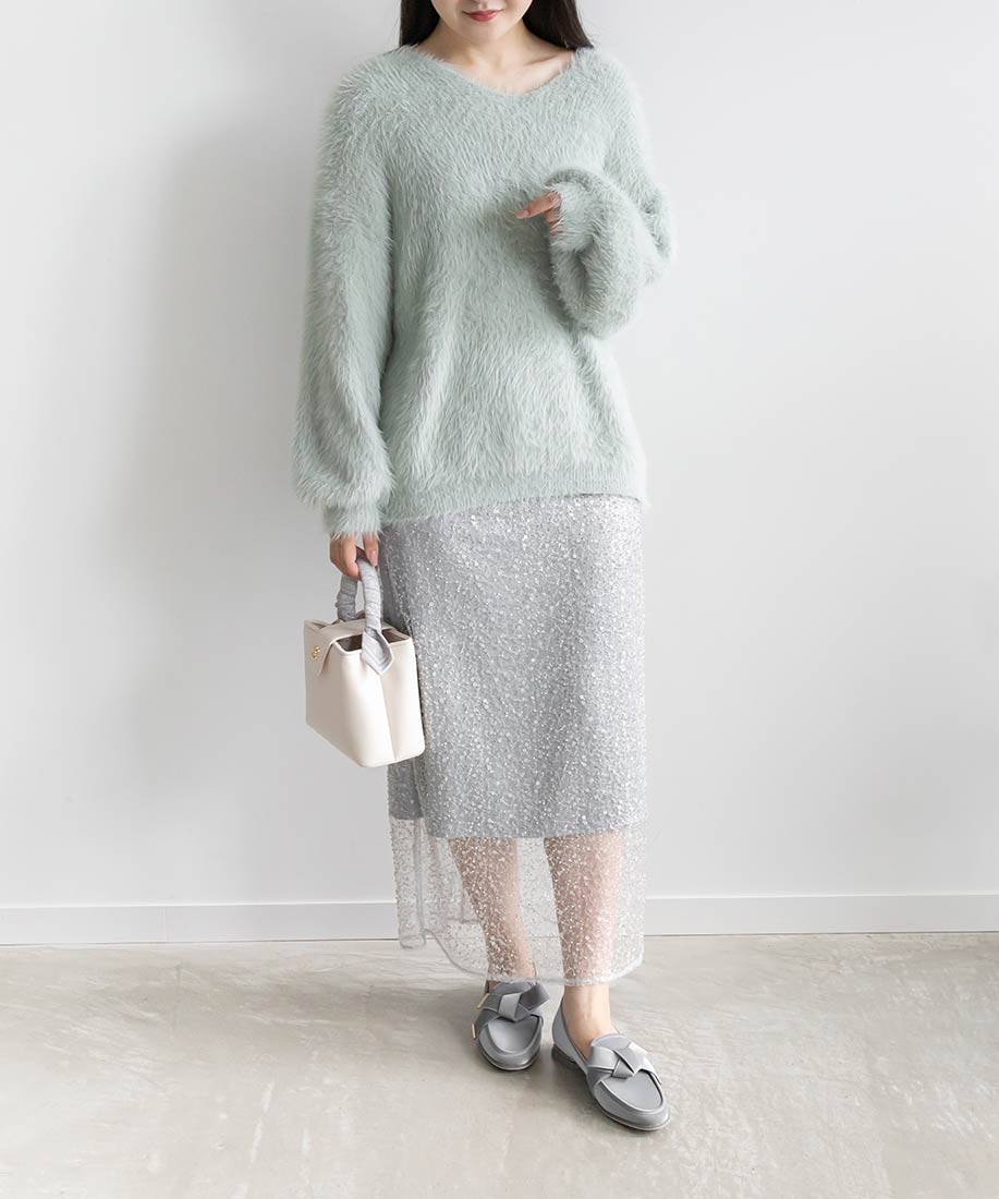 ランダ RANDA スパンコールスカート （GRAY） GRAY
