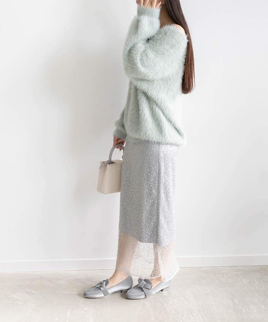 ランダ RANDA スパンコールスカート （GRAY） GRAY