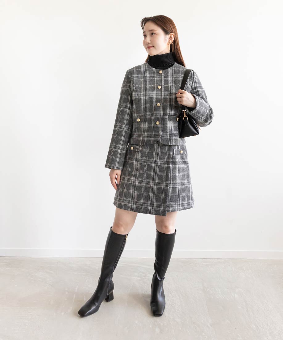 ランダ RANDA ラップデザインミニスカート （CHECK） CHECK