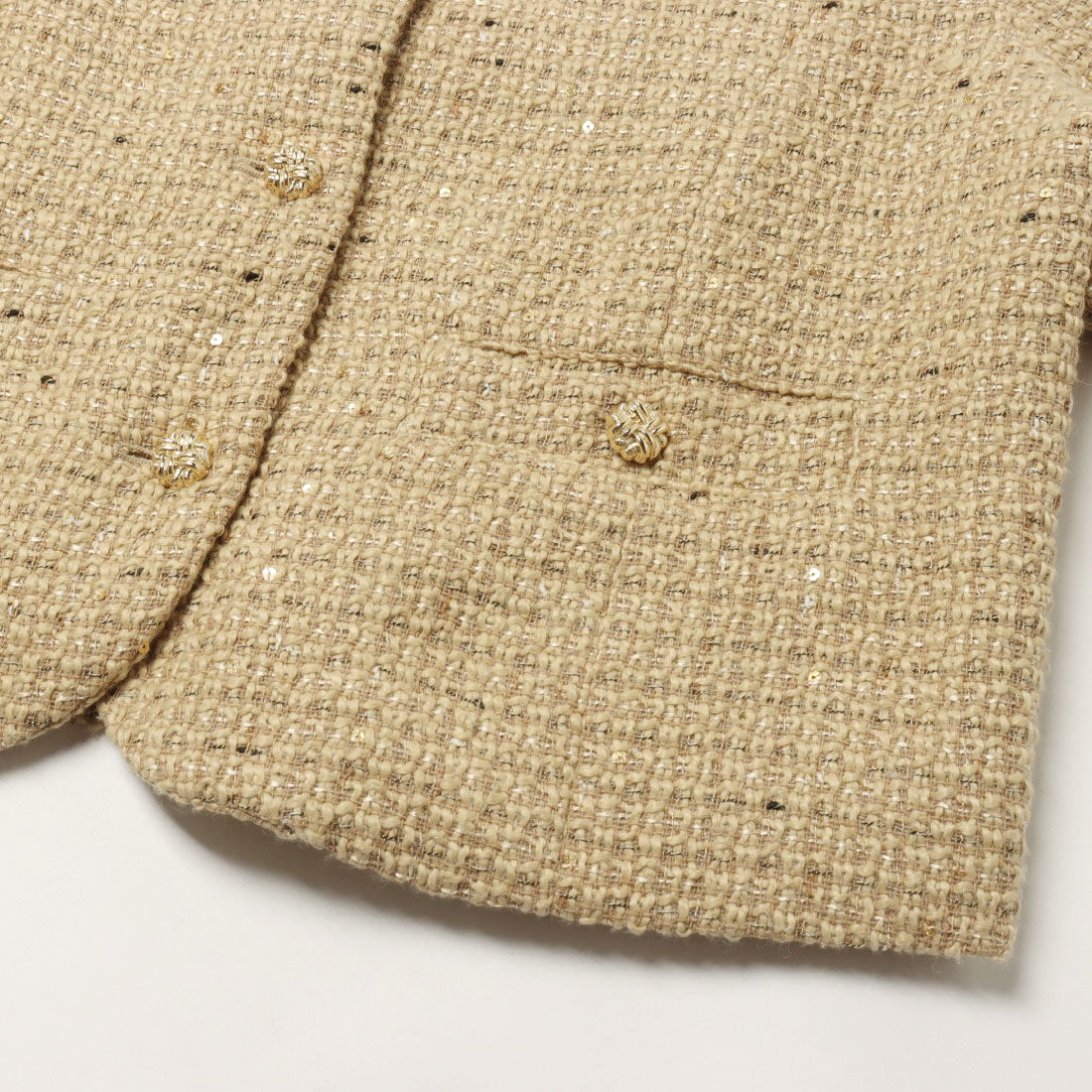 ランダ RANDA ノーカラークロップドジャケット （BEIGE） BEIGE