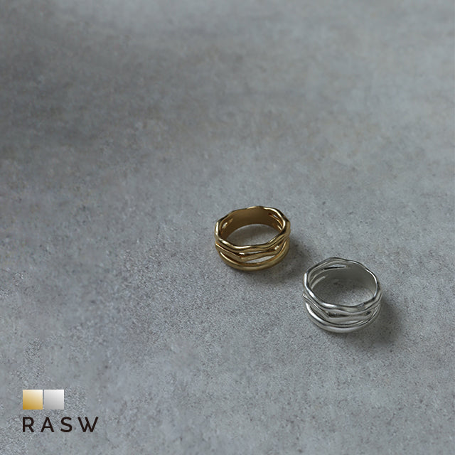 ラス RASW アブストラクトデザインリング （ゴールド） ゴールド