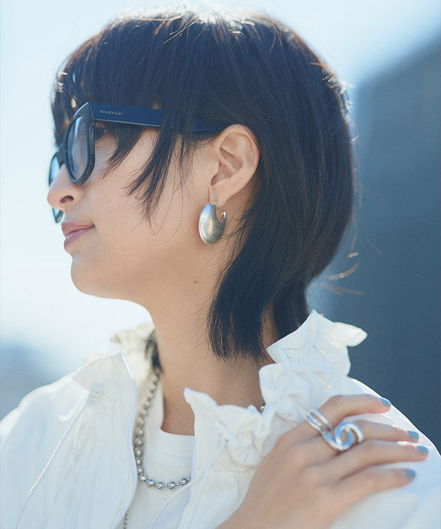 ラス RASW クレセントプレートピアス （シルバー） シルバー