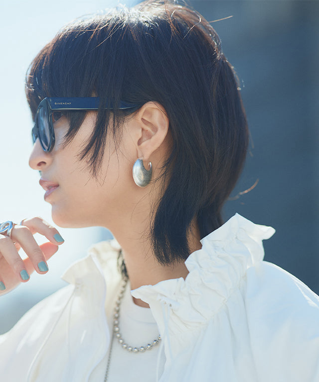 ラス RASW クレセントプレートピアス （シルバー） シルバー