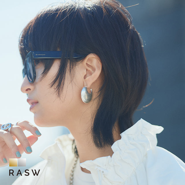 ラス RASW クレセントプレートピアス （シルバー） シルバー