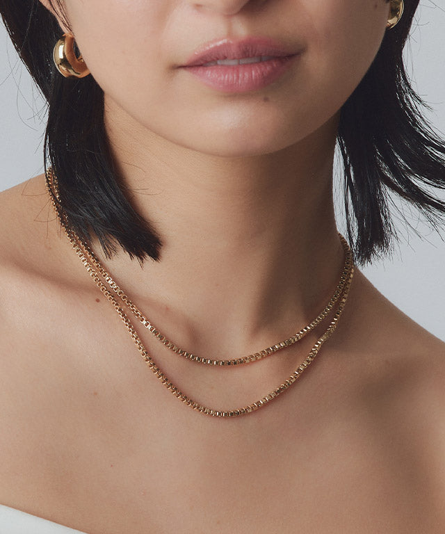 ラス RASW ボックスチェーンミドルネックレス （シルバー） シルバー