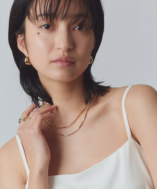 ラス RASW ボックスチェーンミドルネックレス （シルバー） シルバー