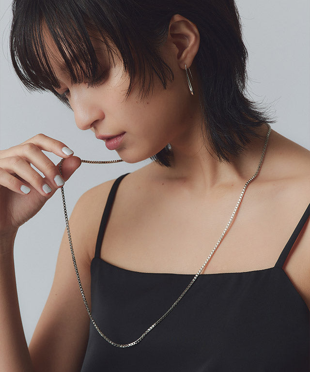 ラス RASW ボックスチェーンミドルネックレス （シルバー） シルバー
