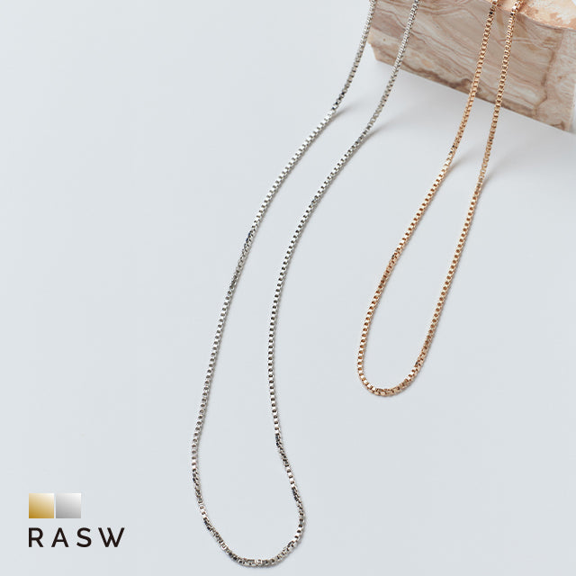 ラス RASW ボックスチェーンミドルネックレス （シルバー） シルバー