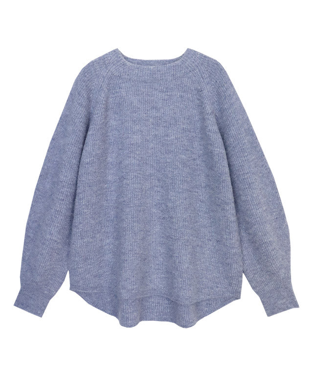 ラス RASW アルパカボートネックニット （杢ブルー） 杢ブルー