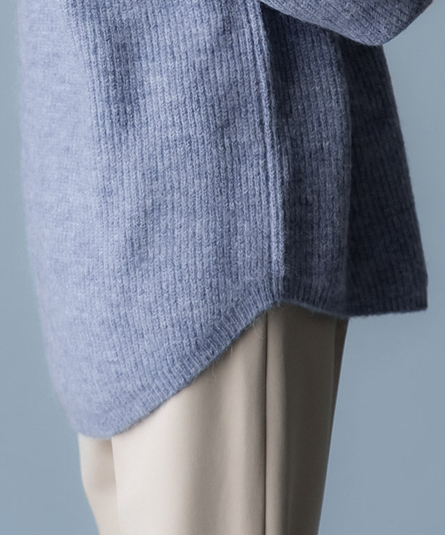 ラス RASW アルパカボートネックニット （杢ブルー） 杢ブルー