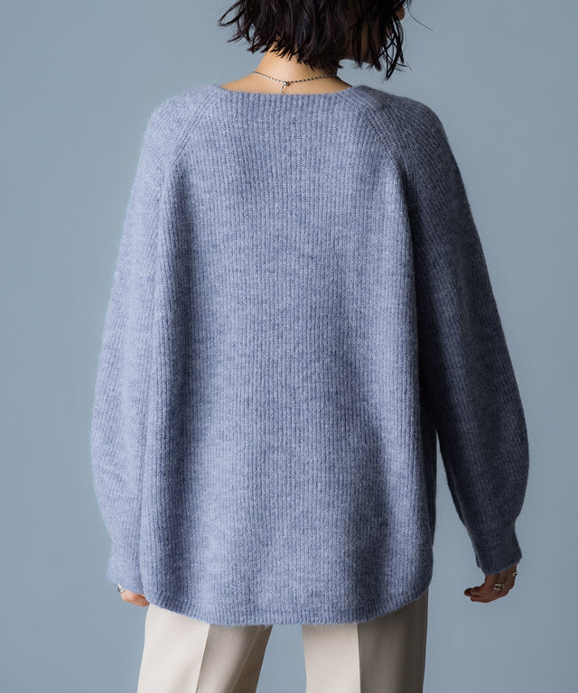 ラス RASW アルパカボートネックニット （杢ブルー） 杢ブルー