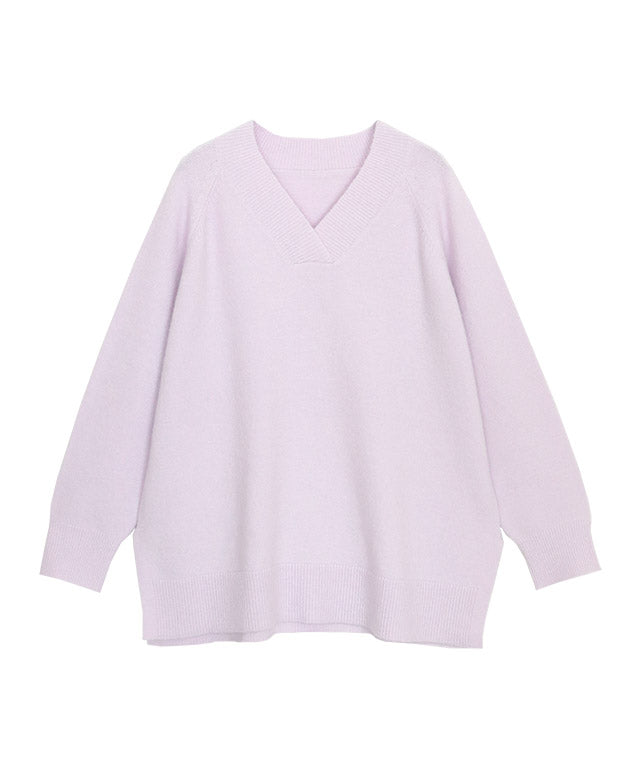 ラス RASW モヘア混Vネックニット