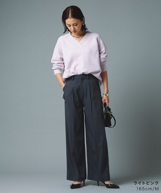 ラス RASW モヘア混Vネックニット