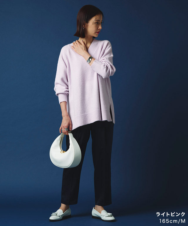 ラス RASW モヘア混Vネックニット