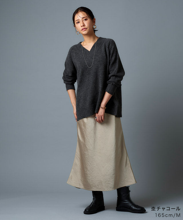 ラス RASW モヘア混Vネックニット