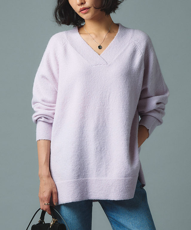 ラス RASW モヘア混Vネックニット