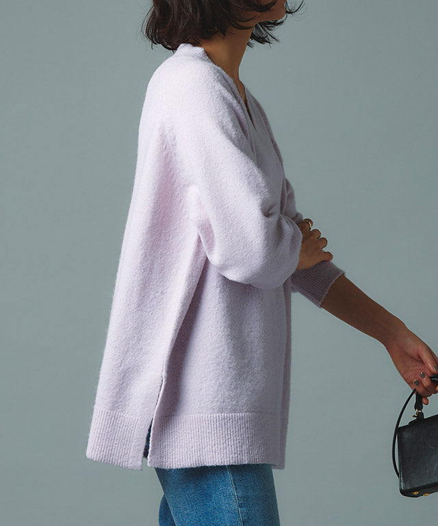 ラス RASW モヘア混Vネックニット