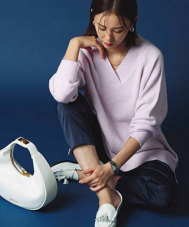 ラス RASW モヘア混Vネックニット