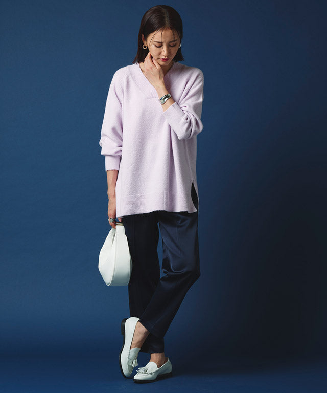 ラス RASW モヘア混Vネックニット