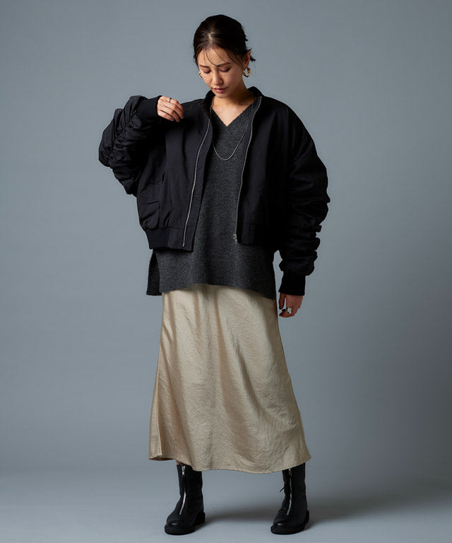 lath rasw mohair Blend v Neck針織