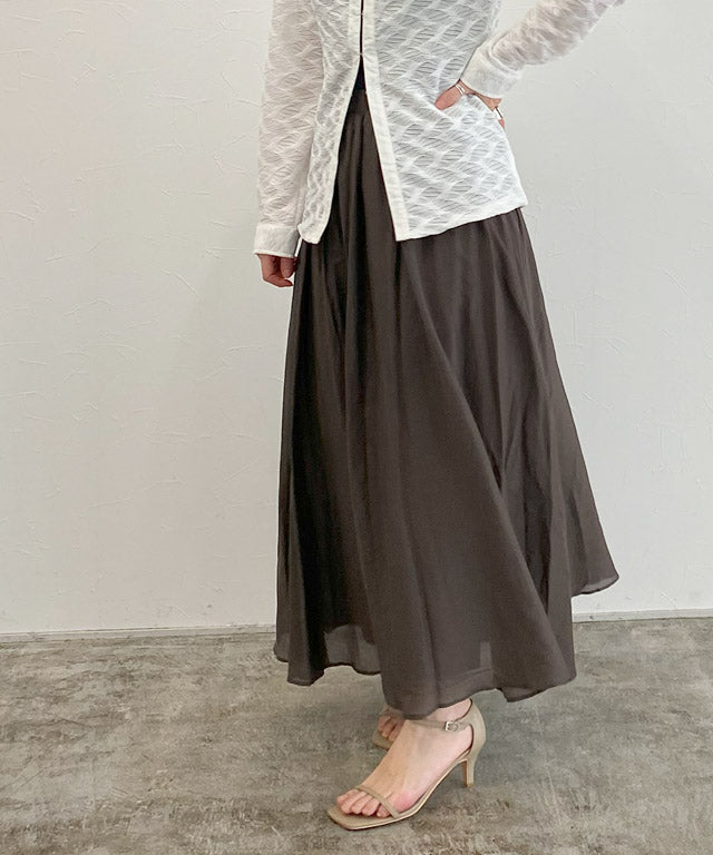 ラス RASW 綿シルクギャザースカート （ブルー） ブルー