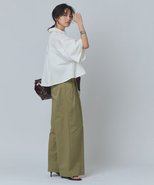 ラス RASW クロップドワイドシャツ （ダークネイビー） ダークネイビー