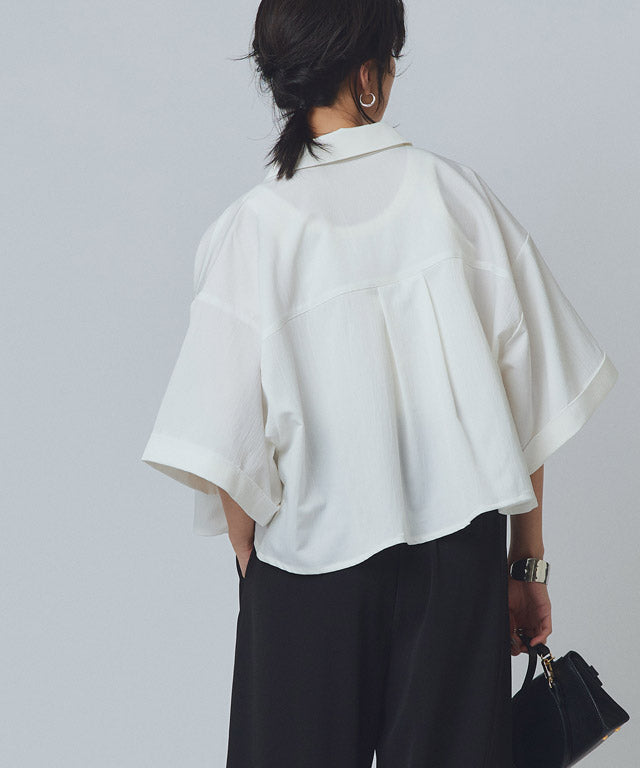 ラス RASW クロップドワイドシャツ （ダークネイビー） ダークネイビー