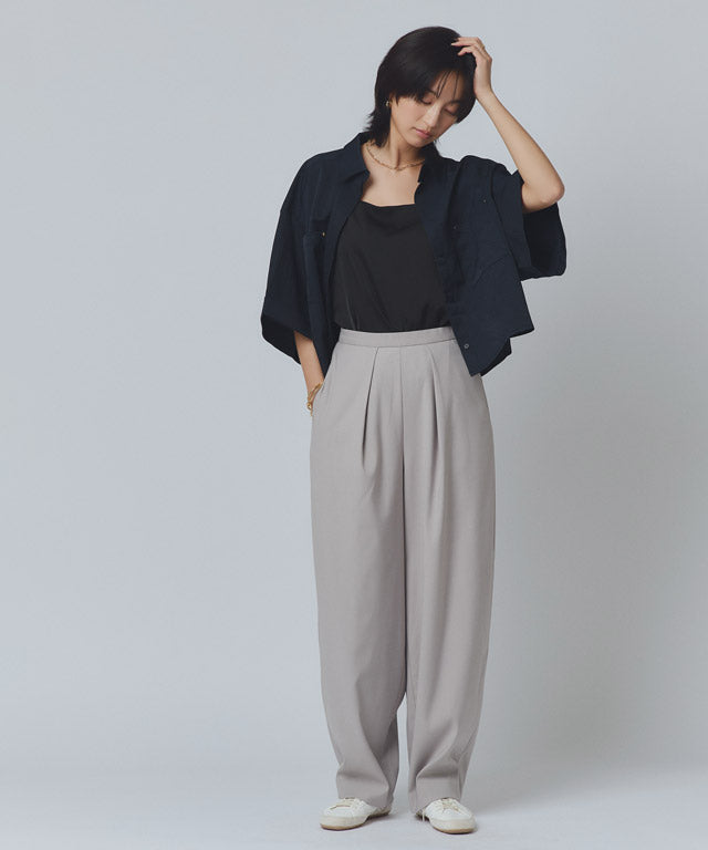 ラス RASW クロップドワイドシャツ （ダークネイビー） ダークネイビー
