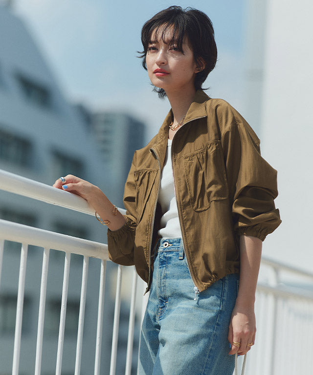 ラス RASW ハイネックジップシャツブルゾン （キャメル） キャメル