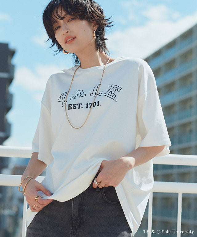 ラス RASW 別注YALEロゴオーバーTシャツ （オフホワイト） オフホワイト