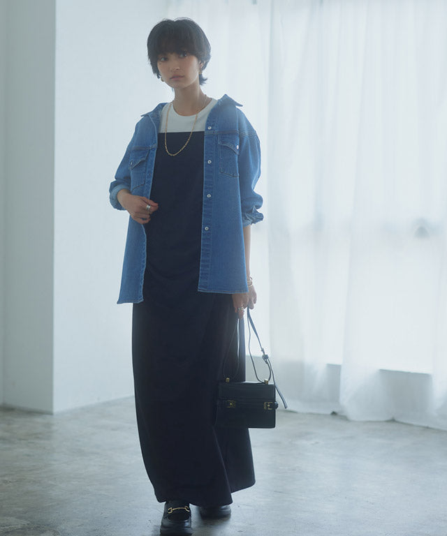 ラス RASW ドレープタックキャミワンピース （ブラック） ブラック