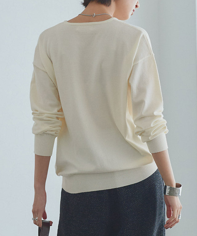 ラス RASW ビスコースVネックルーズニット （ブルー） ブルー