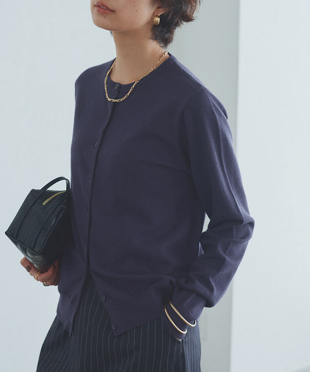 ラス RASW ビスコースシンプルカーディガン （ダークネイビー） ダークネイビー