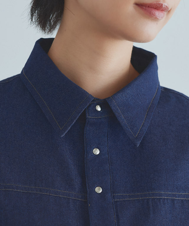 ラス RASW デニムリボンシャツ （ブルー） ブルー