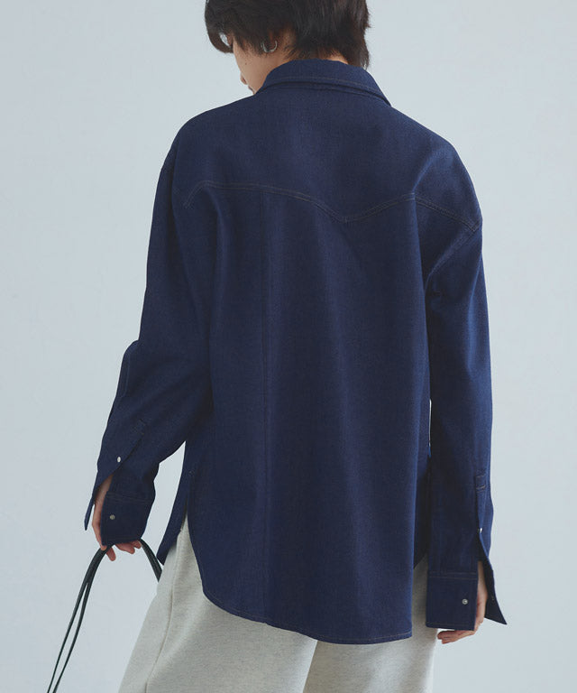 ラス RASW デニムリボンシャツ （ブルー） ブルー