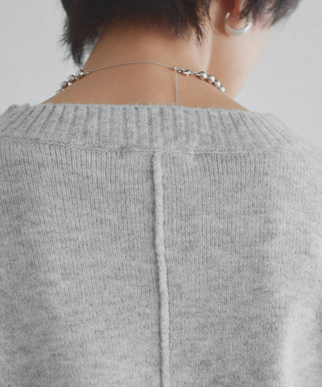 ラス RASW Vネックウールミックスニット （杢ライトグレー） 杢ライトグレー