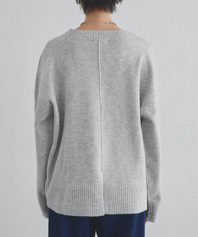 ラス RASW Vネックウールミックスニット （杢ライトグレー） 杢ライトグレー