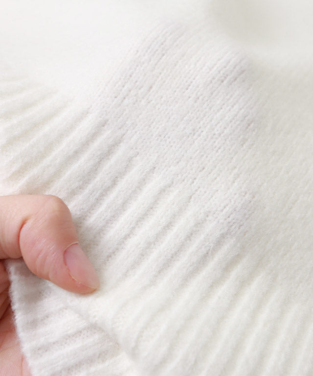 ラス RASW Vネックウールミックスニット （杢ライトグレー） 杢ライトグレー