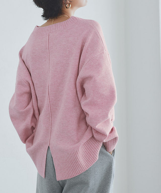 ラス RASW Vネックウールミックスニット （杢ライトグレー） 杢ライトグレー