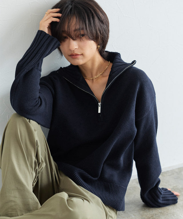 ラス RASW ジップボックスニット （アイボリー） アイボリー
